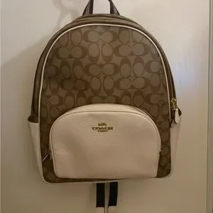Coach | Bags | Coach Signature Brown And Cream Backpack  display picture 3